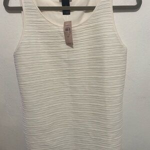 NWT Ann Taylor Textured Cream Tank Top